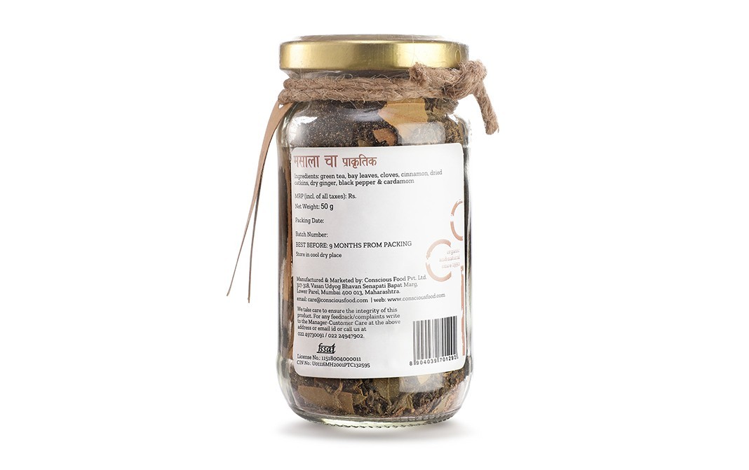 Conscious Food Masala Cha Natural    Glass Jar  50 grams